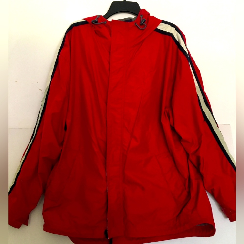 Gap Red Wind Breaker Fleece - Velcro Buttons Size Large